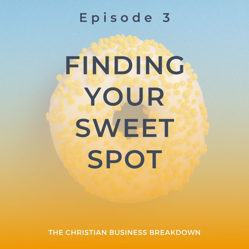 A graphic with a white donut with yellow sprinkles with the words Finding your sweet spot over top of the graphic.
