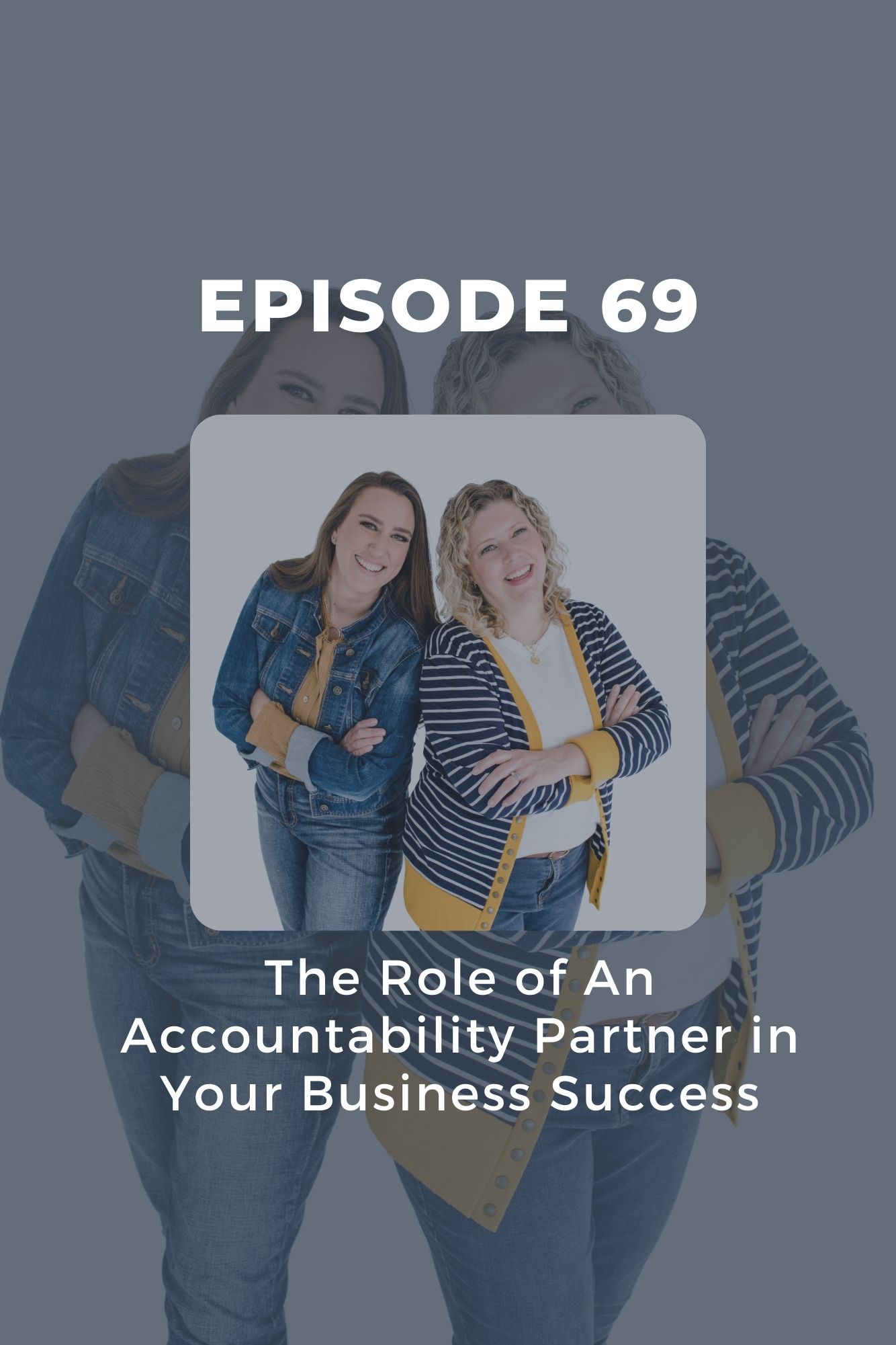 Two Christian women business owners who are Christian standing back to back and talking about the role of an accountability partner is your Christian business for their Christian podcast for women business owners.