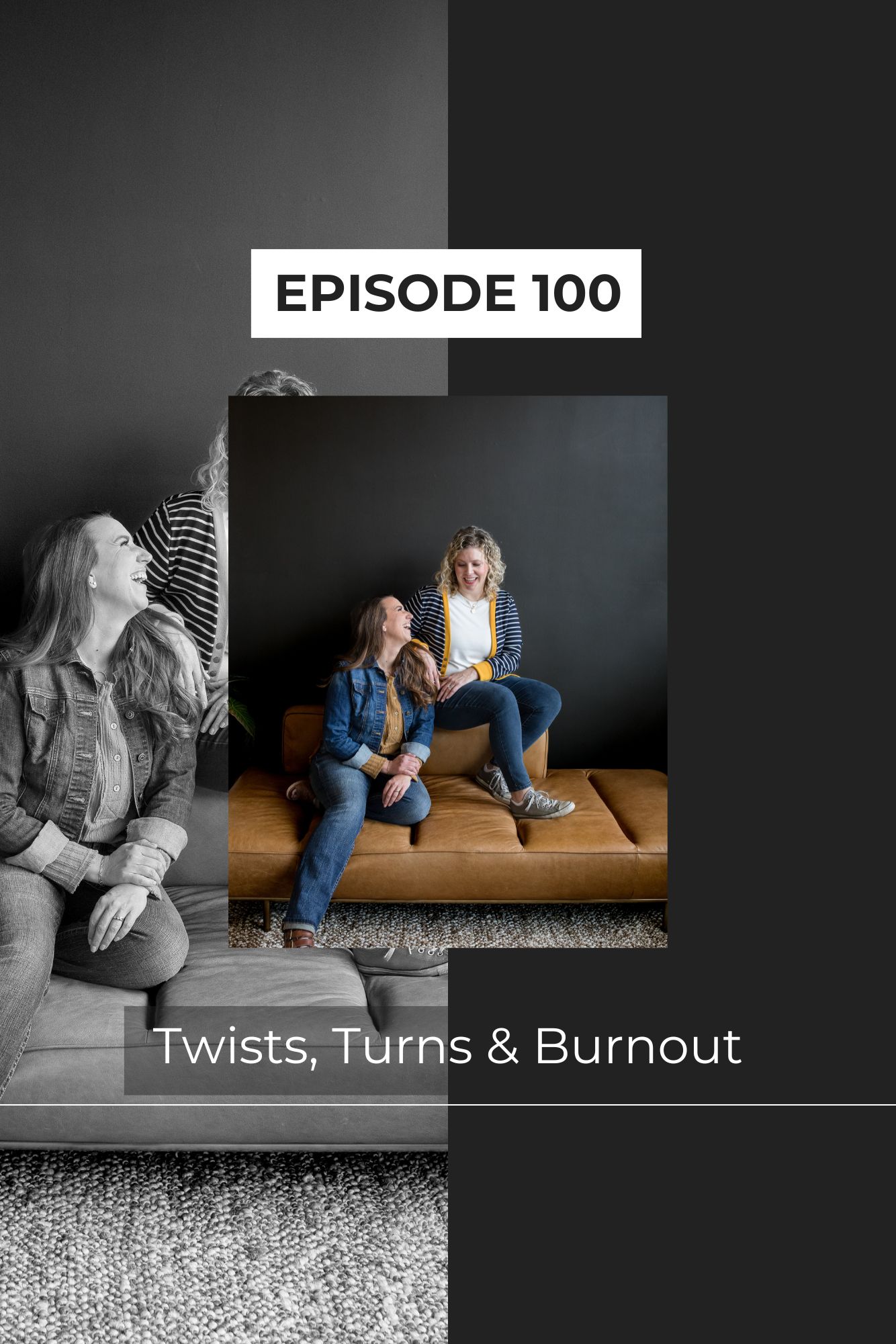 Two woman Christian business owners looking at each other for a cover photo for their podcast called the Christian business breakdown.